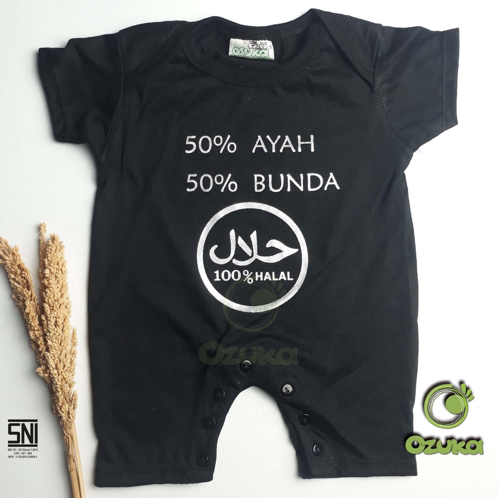 Baju Bayi Laki Laki 100% Halal Ayah Bunda Jumper Bayi Islami Ozuka