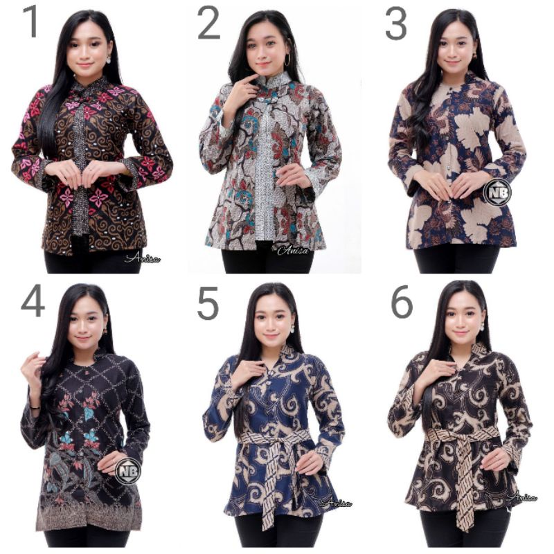 BAJU BATIK WANITA MODERN MONALISA GENES M,L,XL asli PEKALONGAN