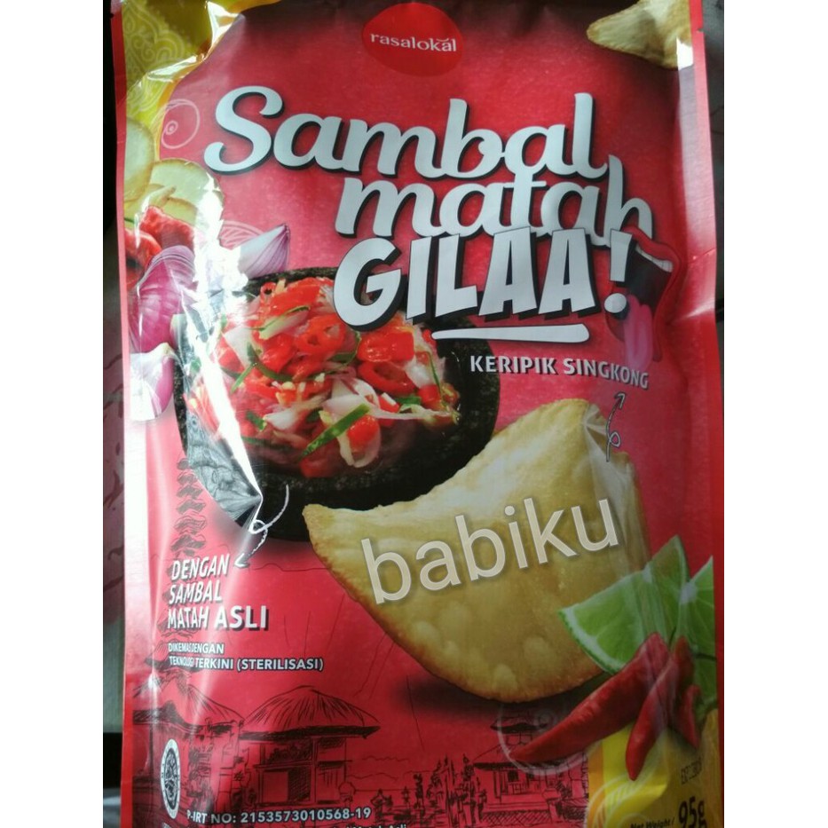 

Rasa Lokal keripik singkong rasa sambal matah gilaa pedasss 1 dus Matah Gilaa ~ kp1528