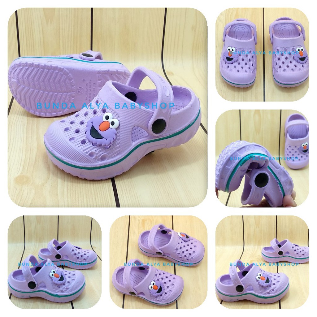 Sandal Anak Perempuan Karet Usia 6 Bulan 1 2 Tahun UNGU Lentur - Sendal Anak Cewek Motif Kartun Lucu Size 18 - 23