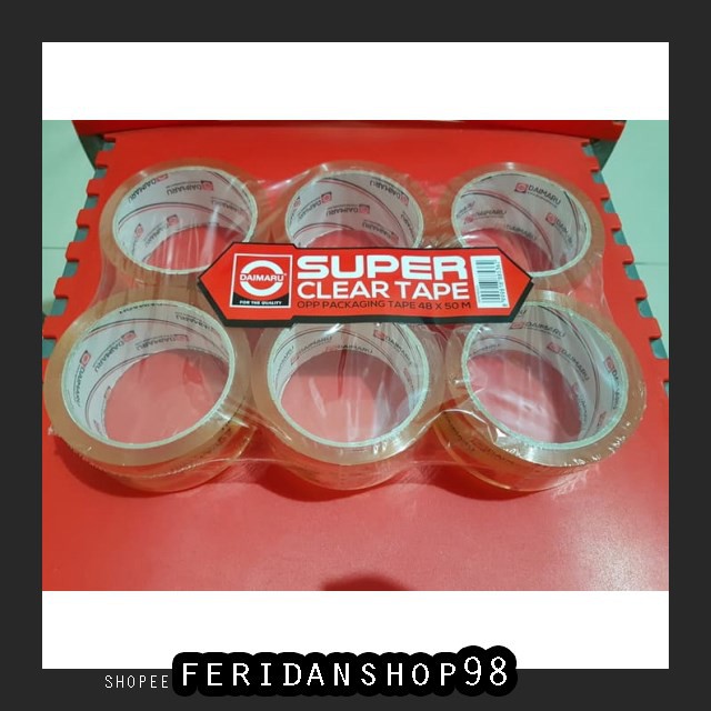 

FS128 SELOTIP & DOUBLE TAPE LAKBAN DAIMARU SUPER ATK CLEAR FLAT PACK 48MM X 50METER ISI 6PCS BY FERI