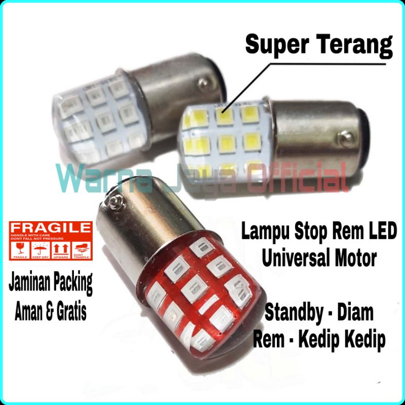 Bohlam Lampu Stop Rem LED Jelly Universal Motor Super Terang 12 Volt DC Boklam Lampu Belakang Stop R