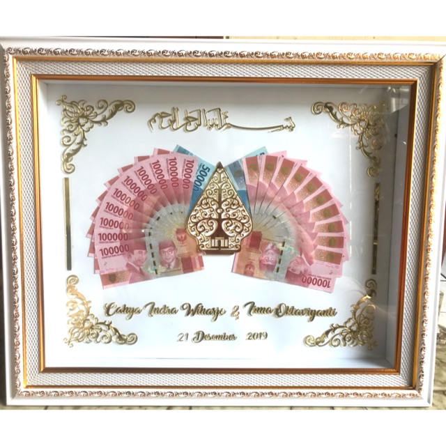 Jasa mahar pernikahan 40x50cm / mahar 3d/ pigura 3d/ frame 3d/ pigura mahar/ frame mahar