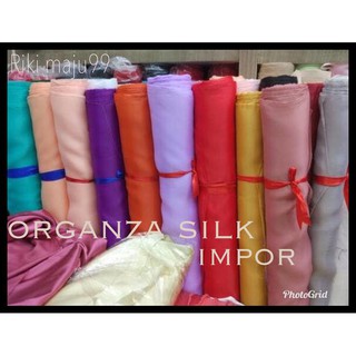  Harga  Murah Kain Organza  Silk Kain Organza  Polos Bahan  