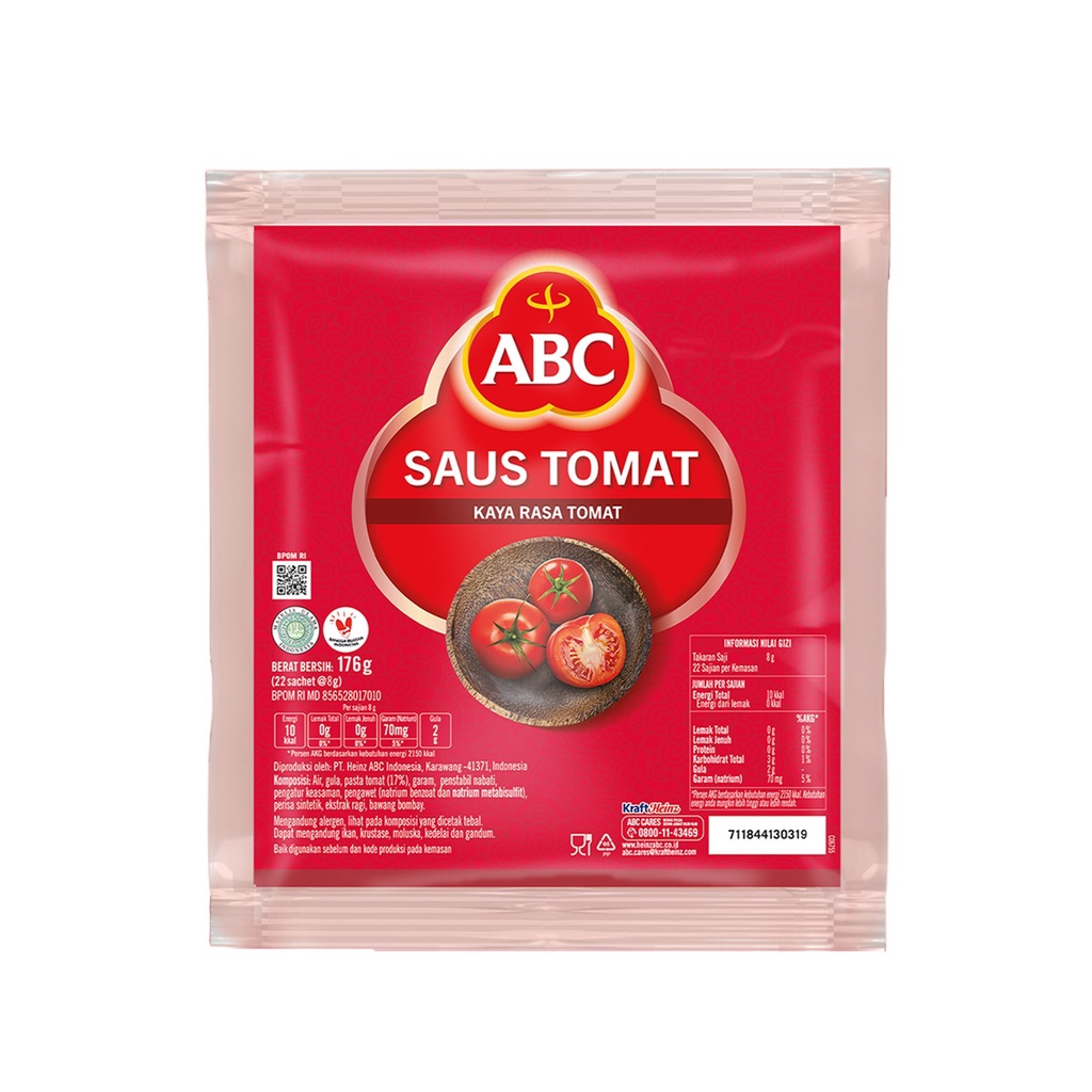 ABC Saus Tomat 22 x 8 g - Multi Pack 21 pcs