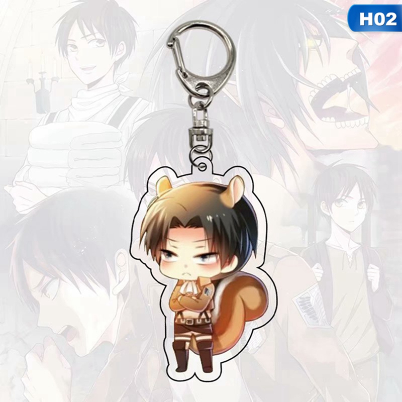 Gantungan Kunci Anime Attack On Titan Dengan 5 Figur Chibi