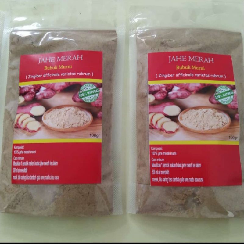 Bubuk jahe merah murni tanpa gula