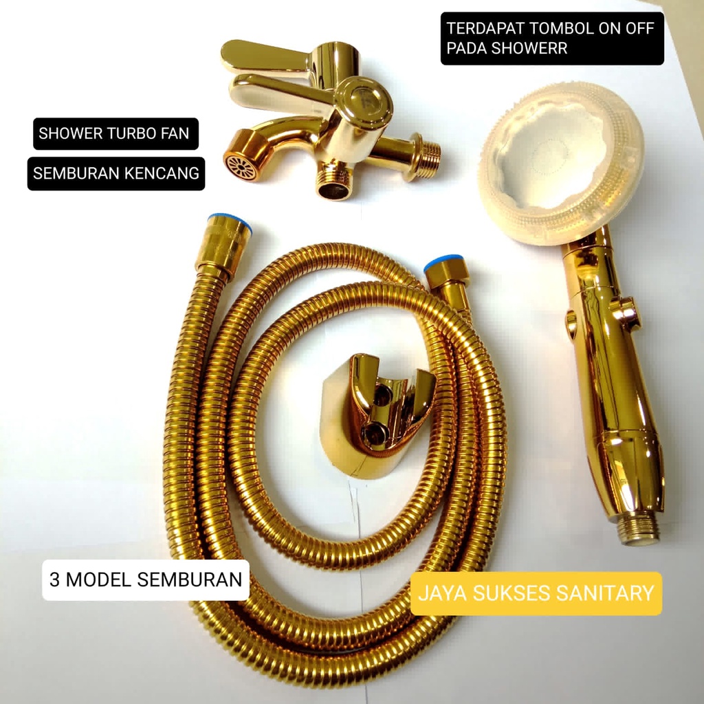 Shower Kamar Mandi Hand Shower GRATIS Kran Cabang 1/2inch / Shower Gold 3 Mode Pancuran Air Shower / Shower Gold / Shower