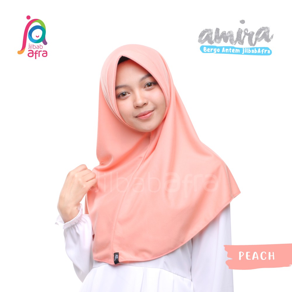 Jilbab Amira AFRA Bergo Pet Antem Hijab Dewasa Instan Bahan Kaos Adem-6