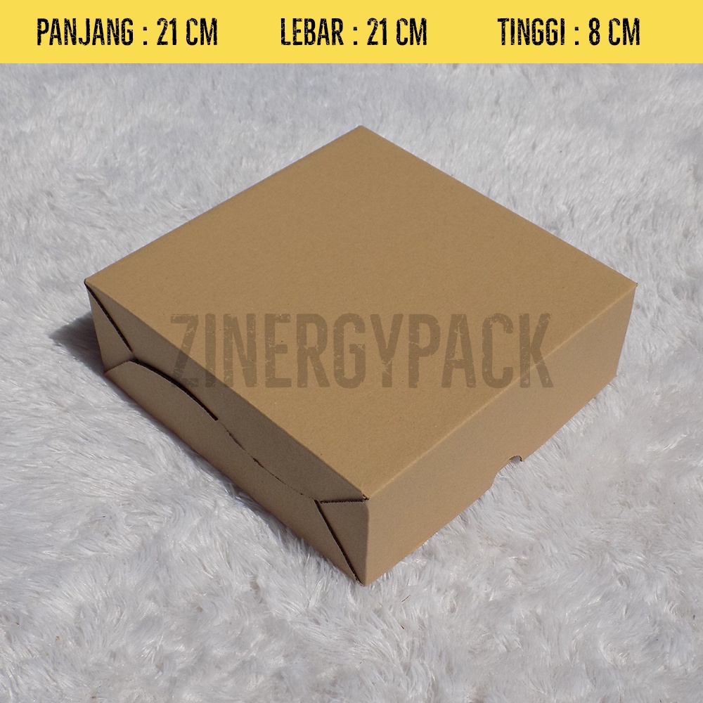 

Box Kardus E-Flute Coklat Untuk Packaging Olshop Sovenir Baju Kotak Kado Hampers 21x21x8 CM