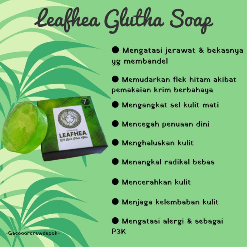 Sabun leafhea ecer/sabun leafhea glutha soap original aman/bpom  sabun perawatan wajah sabun jerawat