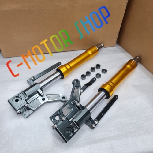 Unik Shock Depan AEROX Model USD Upside Down PNP Khusus Aerox Bisa Double Disc Cakram Kiri Kanan Mur