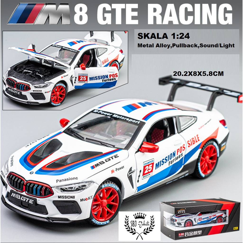 DIECAST MOBIL BMW M8 GTE RACING / MANHART Skala 1:24 Metal Collection