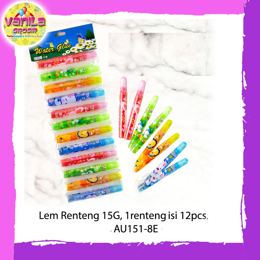 

(1Renteng 12Pcs) Lem Renteng Water Glue 15ml, lem renteng cair isi 12Pcs, lem kertas cair