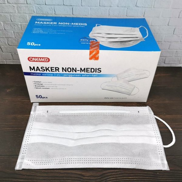 Masker Onemed 3 ply Non Medis 50 pcs/Masker Onemed Non medis 50 pcs