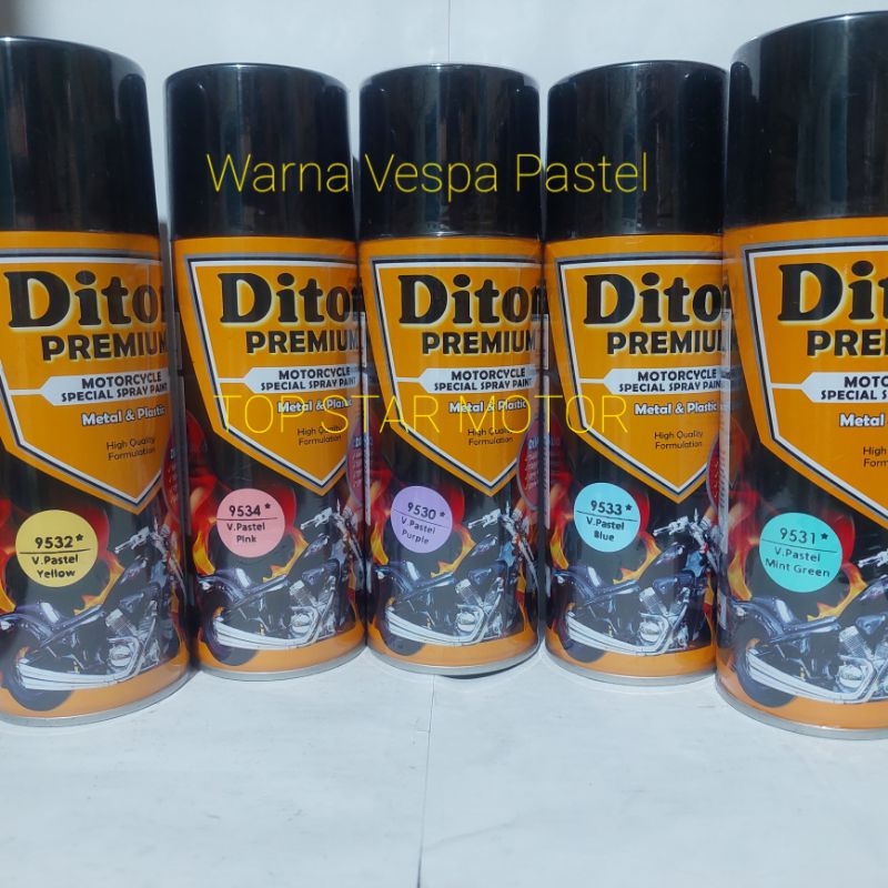 Pilok Pilox Cat Diton Premium Pastel Pink Biru Hijau Kuning Purple Ungu 9530 9531 9532 9533 9534 Isi 400cc Tahan Bensin Cat Semprot Diton Premium