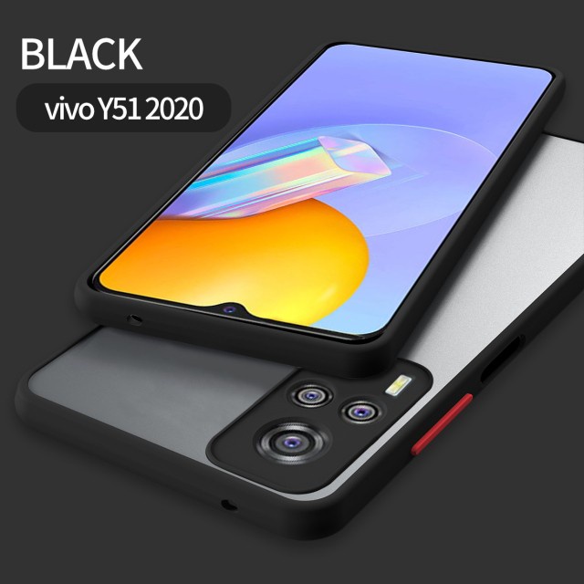 VIVO Y51 2020 / Y51A AERO ORIGINAL HARD CASE MATTE SOFT COVER CASING - VIVO Y51 2020, BLACK