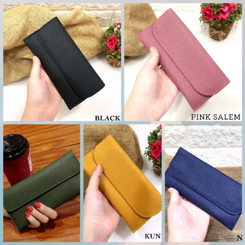 dompet lipat panjang wanita kulit jeruk