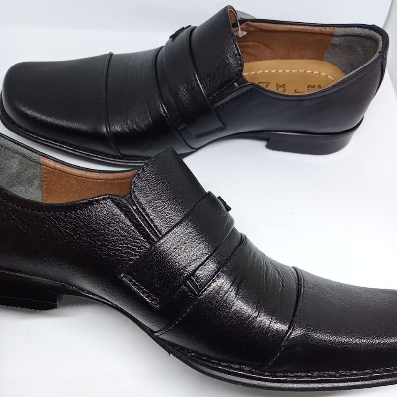 BT-793-Sepatu Pantofel Pria Sepatu Pantopel Formal Hitam Kerja Pesta Kulit