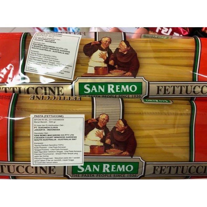 San Remo Fettuccine/ pasta / mie instant 500g