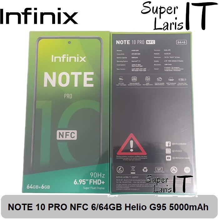 Handphone Infinix Note 10 Pro NFC 6/64 GB Helio G95 5000mAh - HP Resmi-1