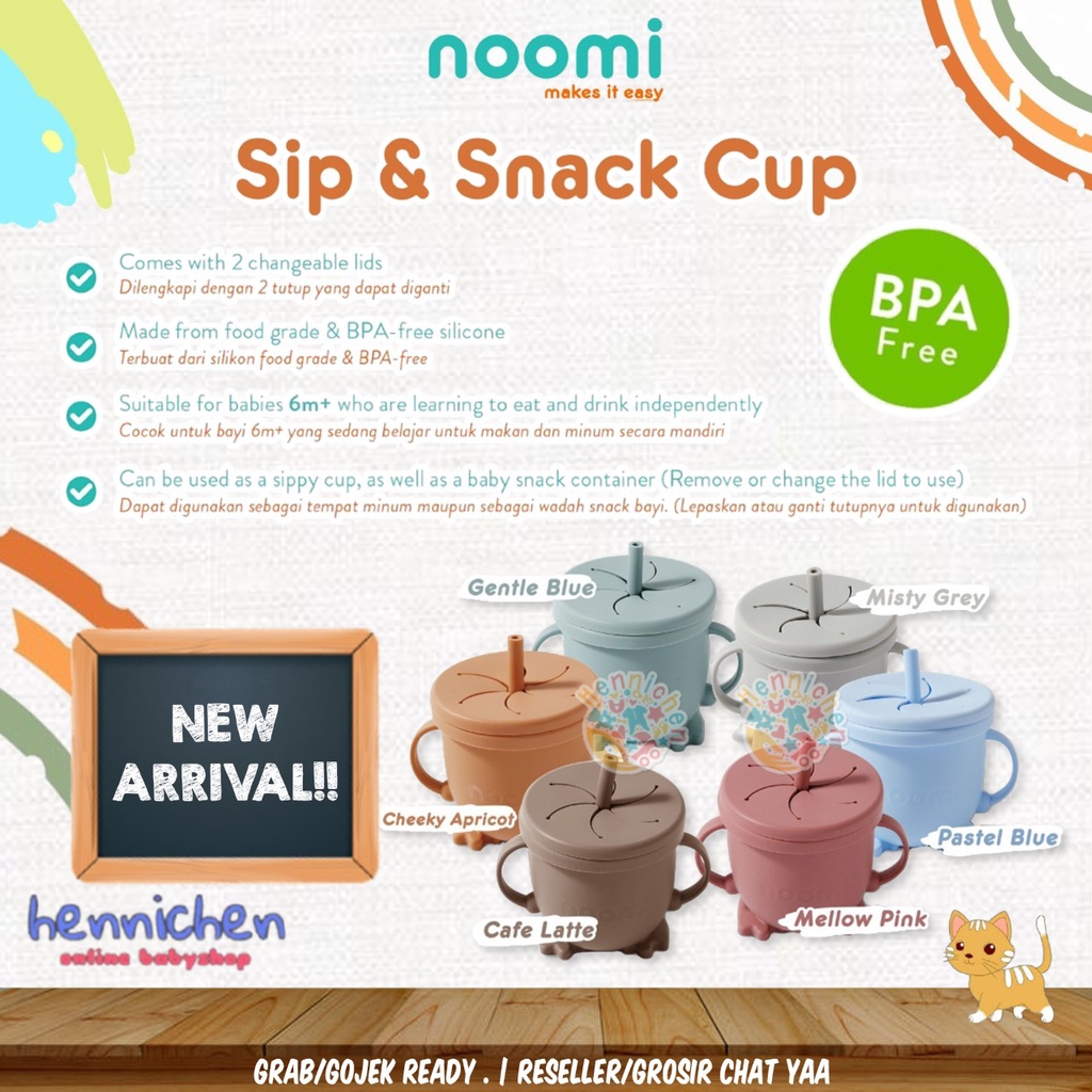 NOOMI Silicone 2in1 Sip &amp; Snack Cup Cangkir Silikon Minuman &amp; Cemilan Bayi