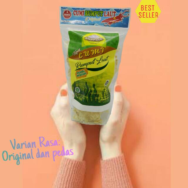 

Cemilan/Snack Sehat % Keripik Cumi Rumput Laut Khas Makassar - 80gr