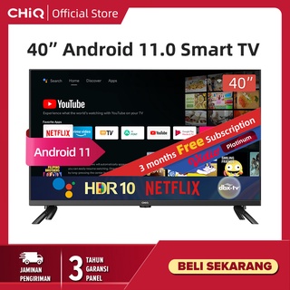 CHiQ 40 Inch Newest Android 11 Frameless Smart TV Digital LED TV (L40G7P) - FHD TV