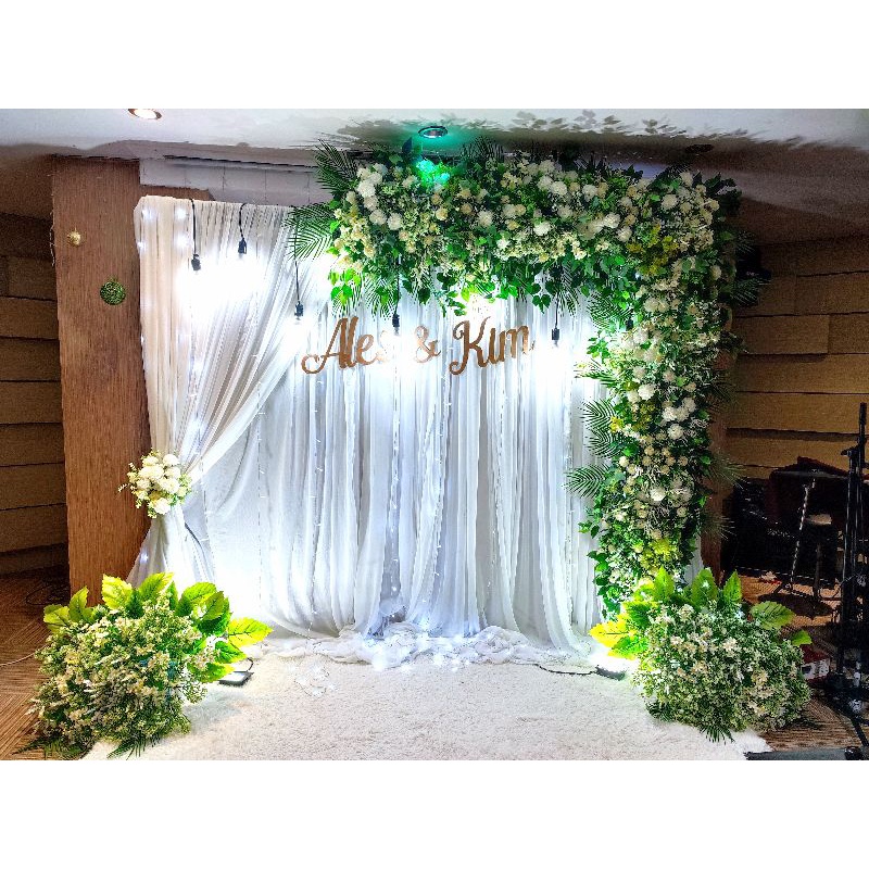 menyewakan dekorasi pemberkatan pernikahan simple 2 meter (TANPA TULISAN NAMA)