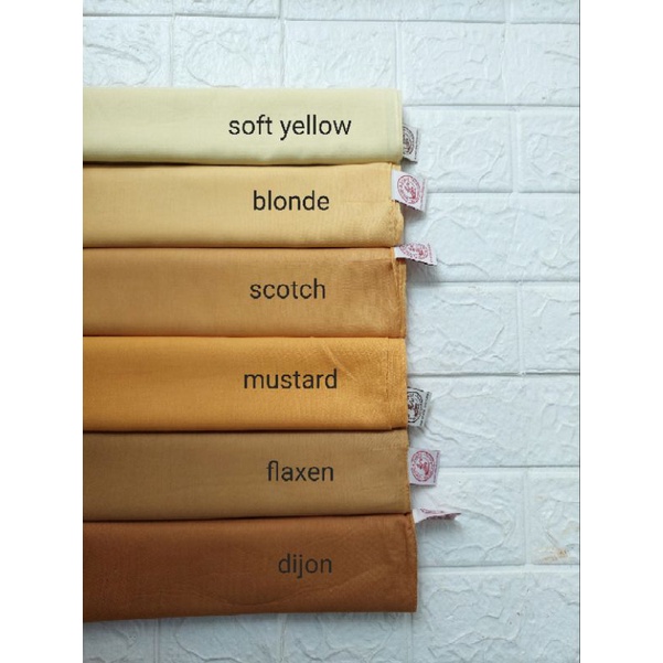 Hijab Segi Empat Basic Voal Umama Mustard/flaxen/Dijon/Voila Lc canary