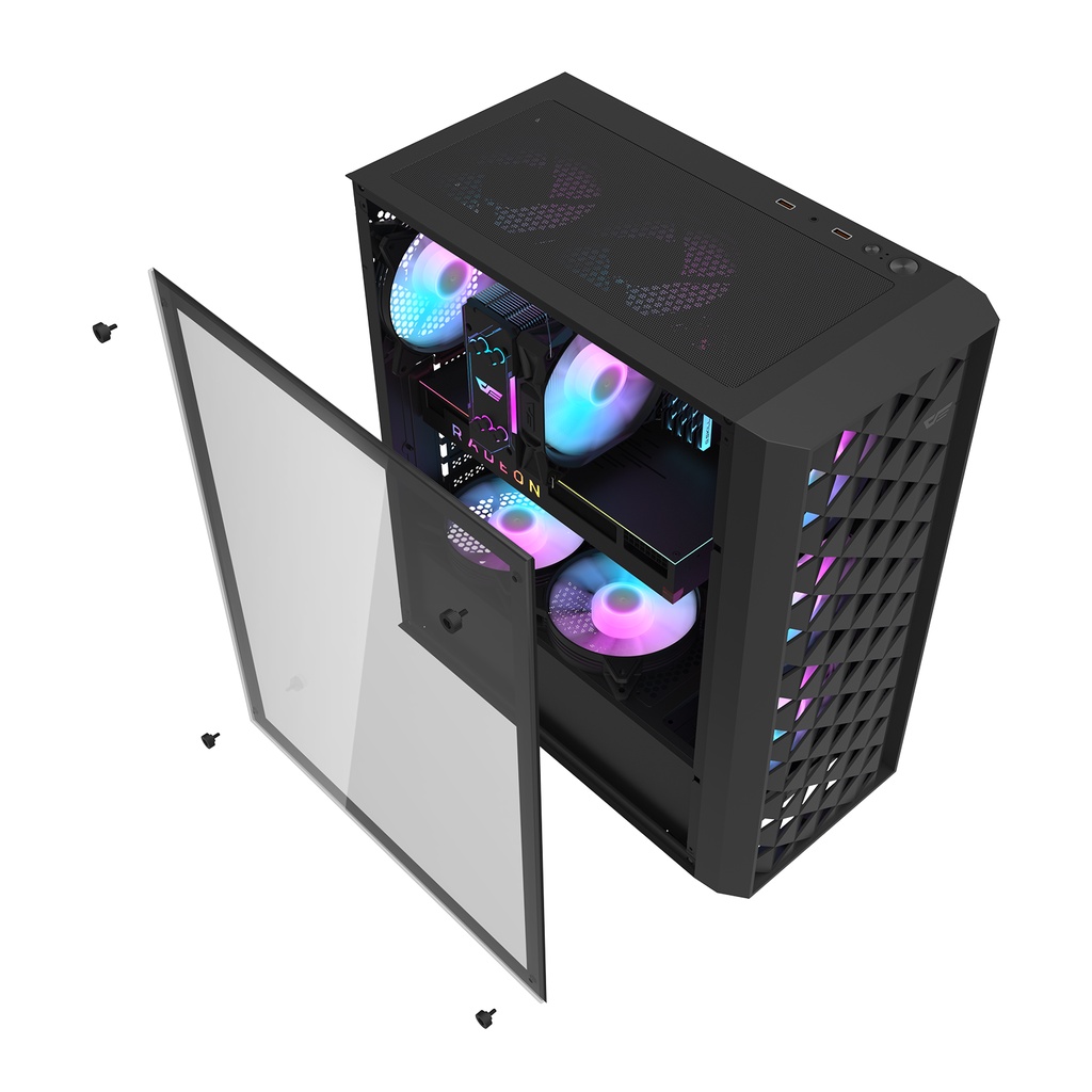 Casing Komputer PC Darkflash DK351 Tempered Glass ATX Gaming Case