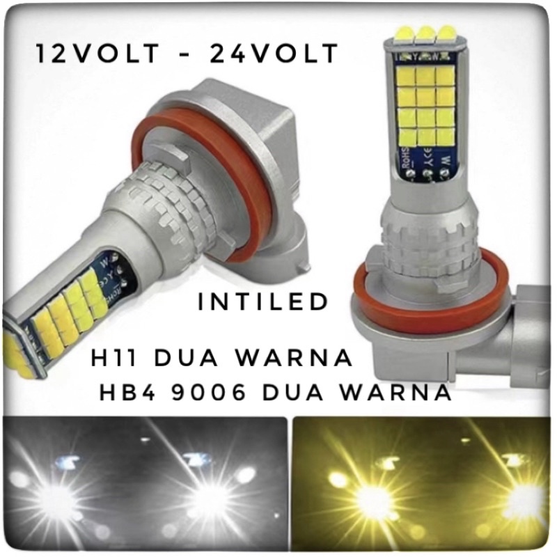 12V-24V H11/HB4 (9006) DUA WARNA PUTIH KUNING