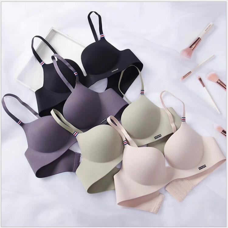 ❀ Chingu ❀ PW033 COD Bra Push Up Wanita Tanpa Kswat Simple Warna Polos Bh Pengait Belakang Pakaian Dalam Sport Tanpa Kawat Import