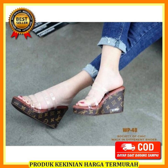 8209 Joanne Wedges Sandal Sendal Wanita Kekinian Sendal Ibu Ibu Weges Wanita Terbaru Sandal Wedges W