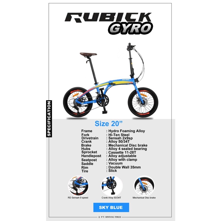 SEPEDA LIPAT RUBICK GYRO 20 INCH