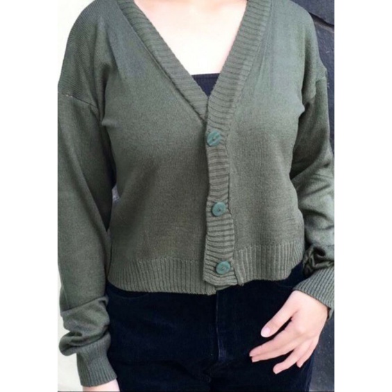 cardigan rajut/crop milenia/rajut bailey-armi