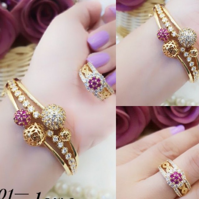 Perhiasan Set Gelang dan Cincin Cantik 639H