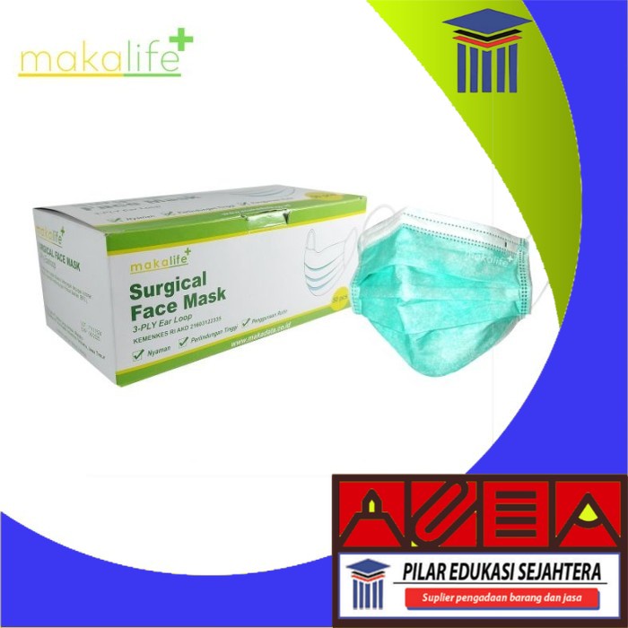 

MASK | MASKER EARLOOP MAKALIFE 3PLY (50PC) MURAH