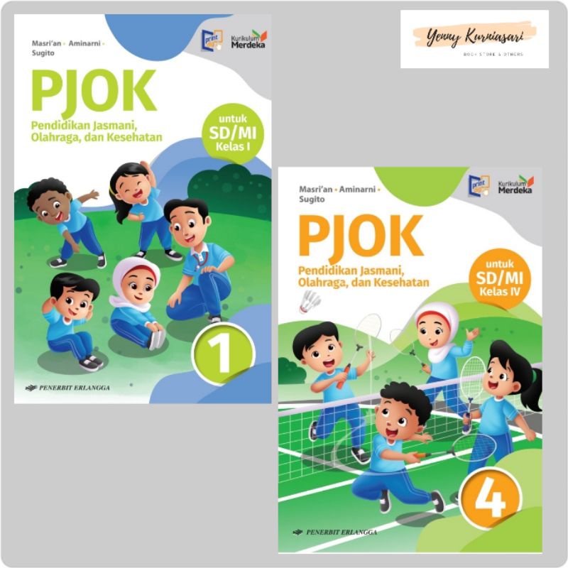 Jual Buku Pelajaran PJOK Erlangga Kurikulum Merdeka SD / MI Kelas 1 / 2 ...