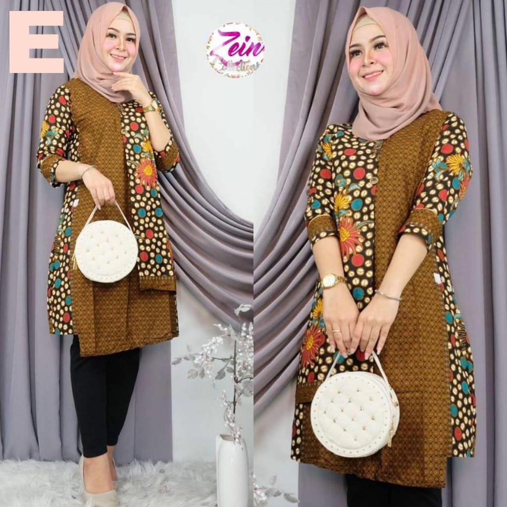 LD 120 TANIA TUNIK  BATIK  CANTIK TUNIC BATIK  JUMBO SERAGAM  