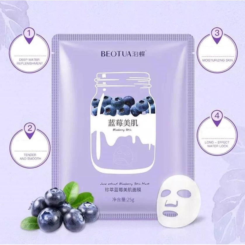 10 Pcs RANDOM Masker Wajah Beotua Yogurt Sheet Mask / Masker Muka Beotua Facial Sheet Mask Masker Wajah Organik Pemutih dan Glowing / Masker Organik Anti Komedo dan Jerawat / Masker Wajah Korea Murah Pria Wanita