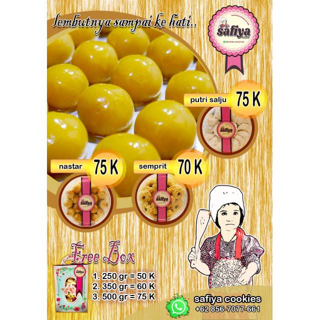 

SAFIYA COOKIES "Nastar, Semprit, Putri salju