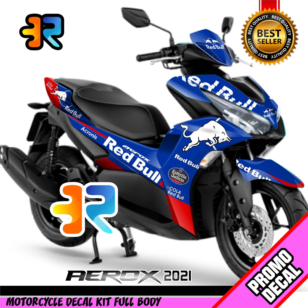 Decal Motor Aerox 2021 Desain Red Bull Sticker Decal Aerox Connected 155 Full Body