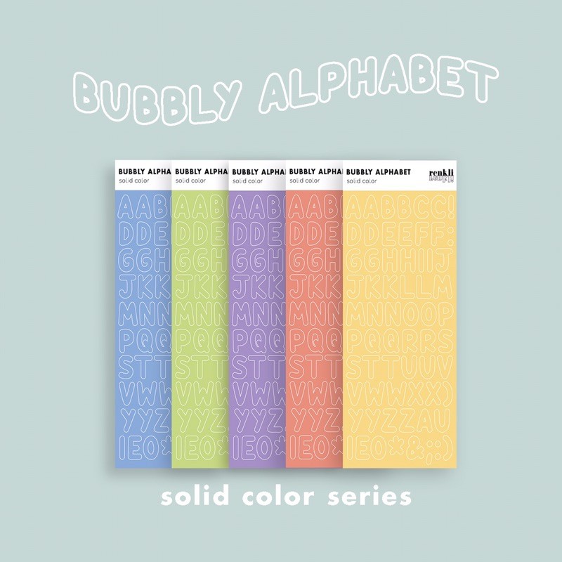 

Bubbly Alphabet Sticker (Solid Color) — Stiker Huruf Abjad Deco Polco Aesthetic Journal Planner