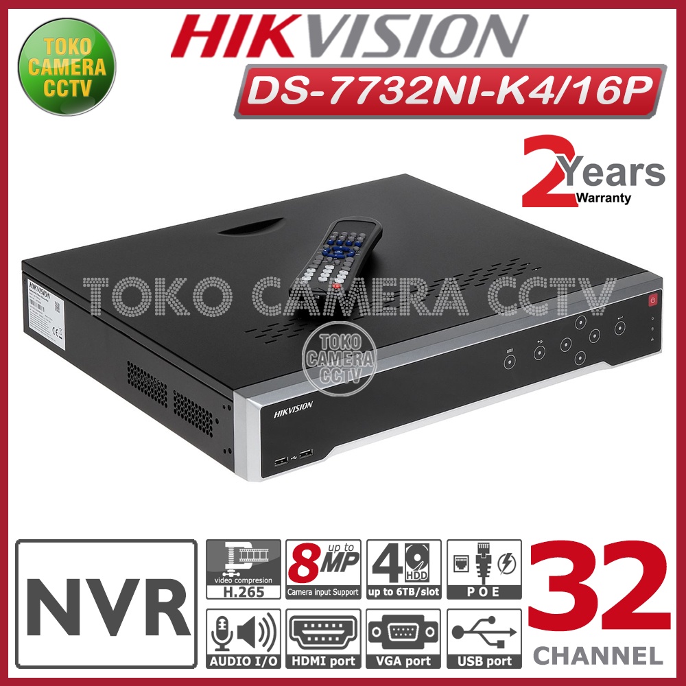 NVR HIKVISION 32 CHANNEL HIKVISION DS-7732NI-K4/16P POE NVR HIKVISION 32CH