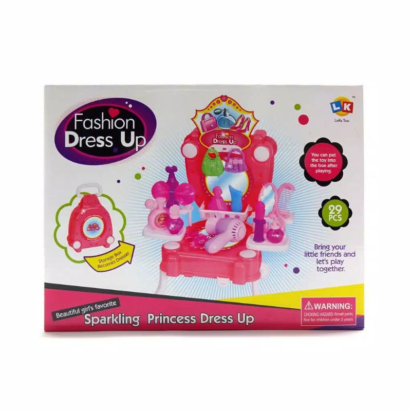 MAINAN ANAK PEREMPUAN CASTLE DRESS UP MEJA RIAS BEAUTY ATAU FASION GIRL SET