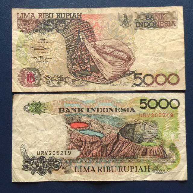 Uang Kuno Lama 5000 Rupiah Sasando Tahun 1992
