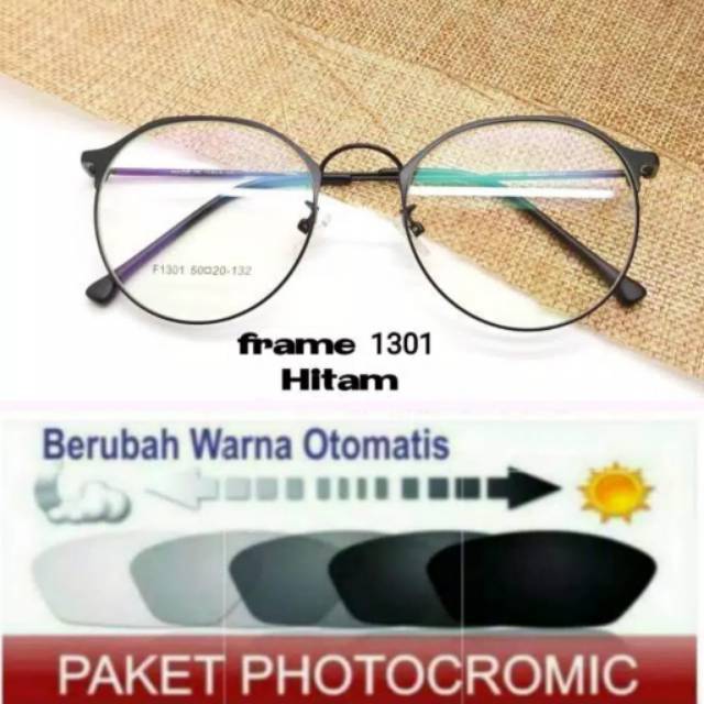 Frame Kacamata Wanita Trendy Terbaru 1301 Minus Anti UV Plus Anti Radiasi PHOTOCROMIC