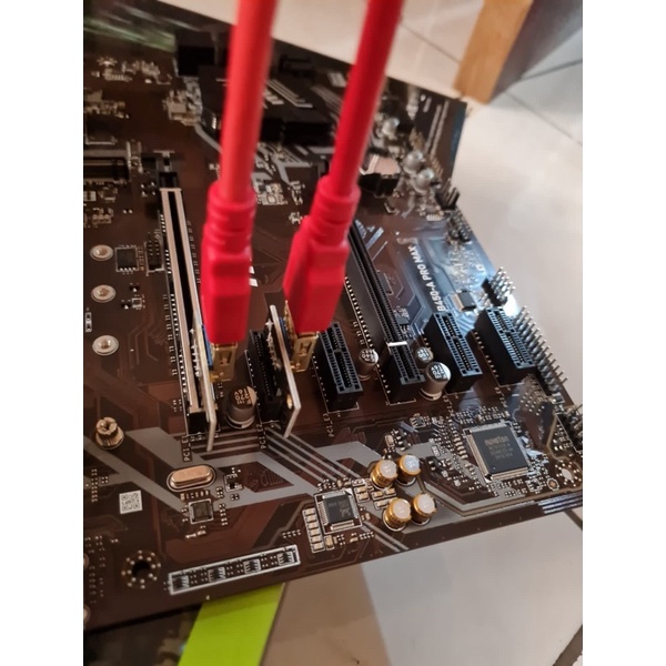 paket motherboard msi 6 slot pcie vga + cpu G + ram 8gb ddr4 + ssd 128gb + os mining linux . mobo ga