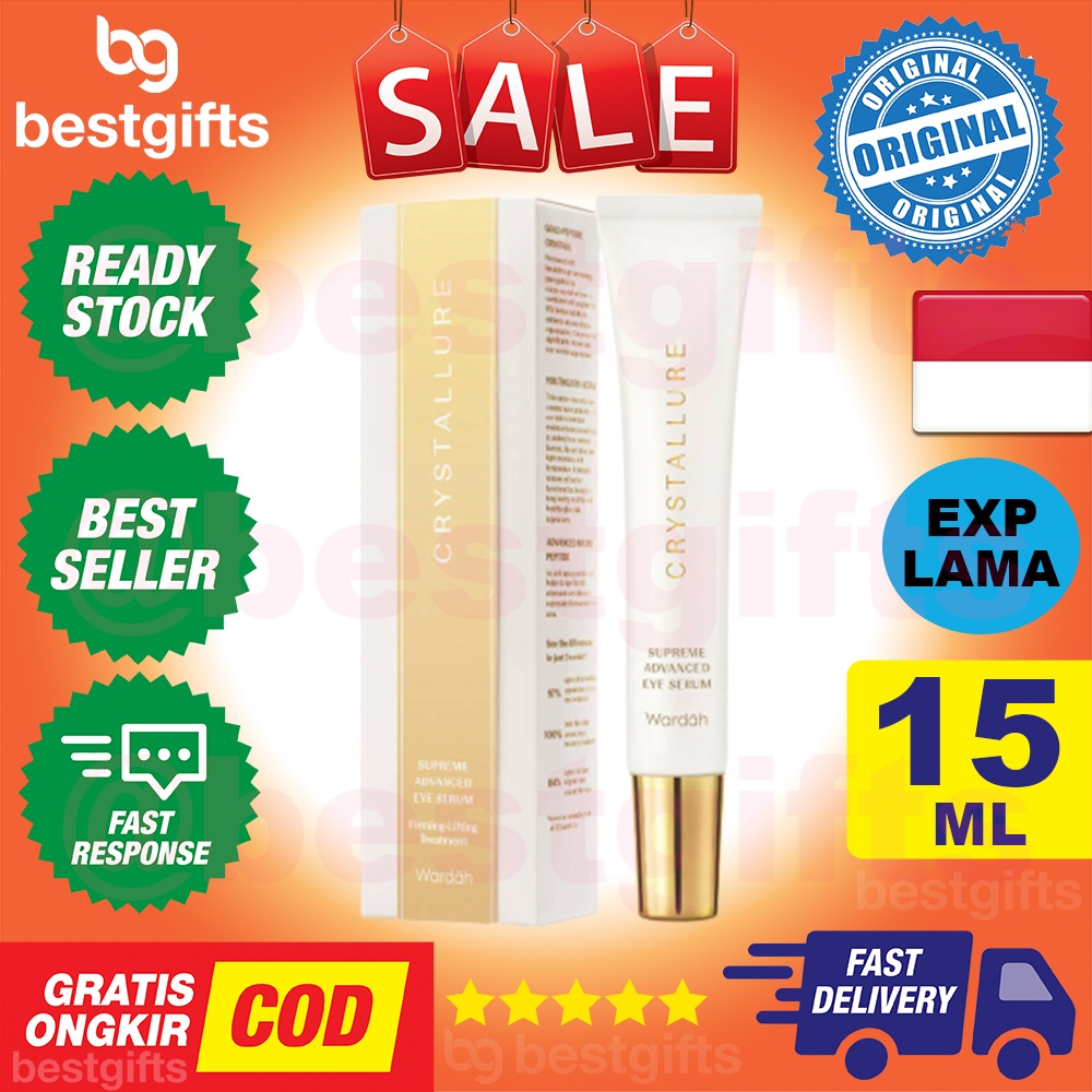 WARDAH CRYSTALLURE SUPREME ADVANCED EYE SERUM FIRMING LIFTING TREATMENT KULIT AREA MATA KENCANG 15 ML